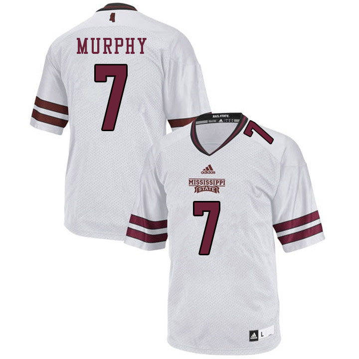 Men #7 Marcus Murphy Mississippi State Bulldogs College Football Jerseys Sale-White - Click Image to Close